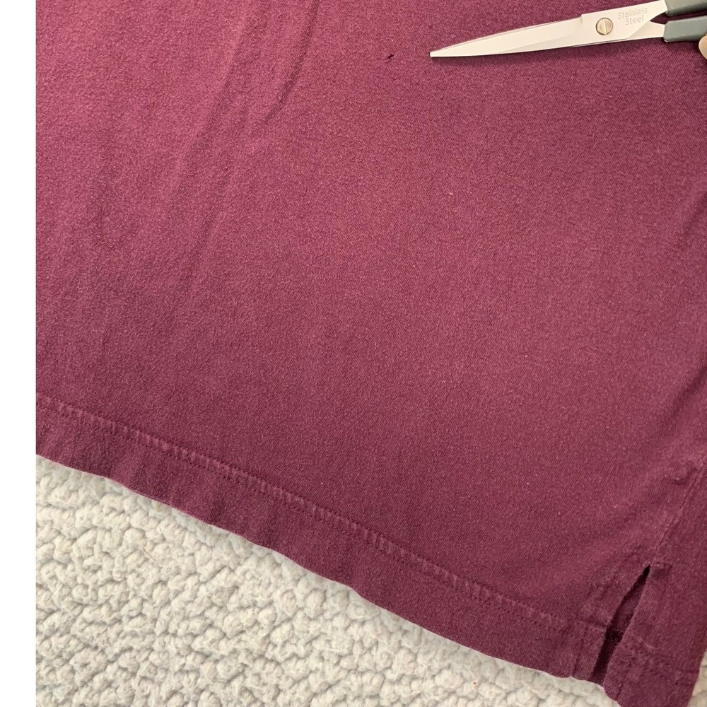 PINK Victoria's Secret T-Shirt Womens Small Maroon Long Sleeve Pocket Graphic - Picture 3 of 9